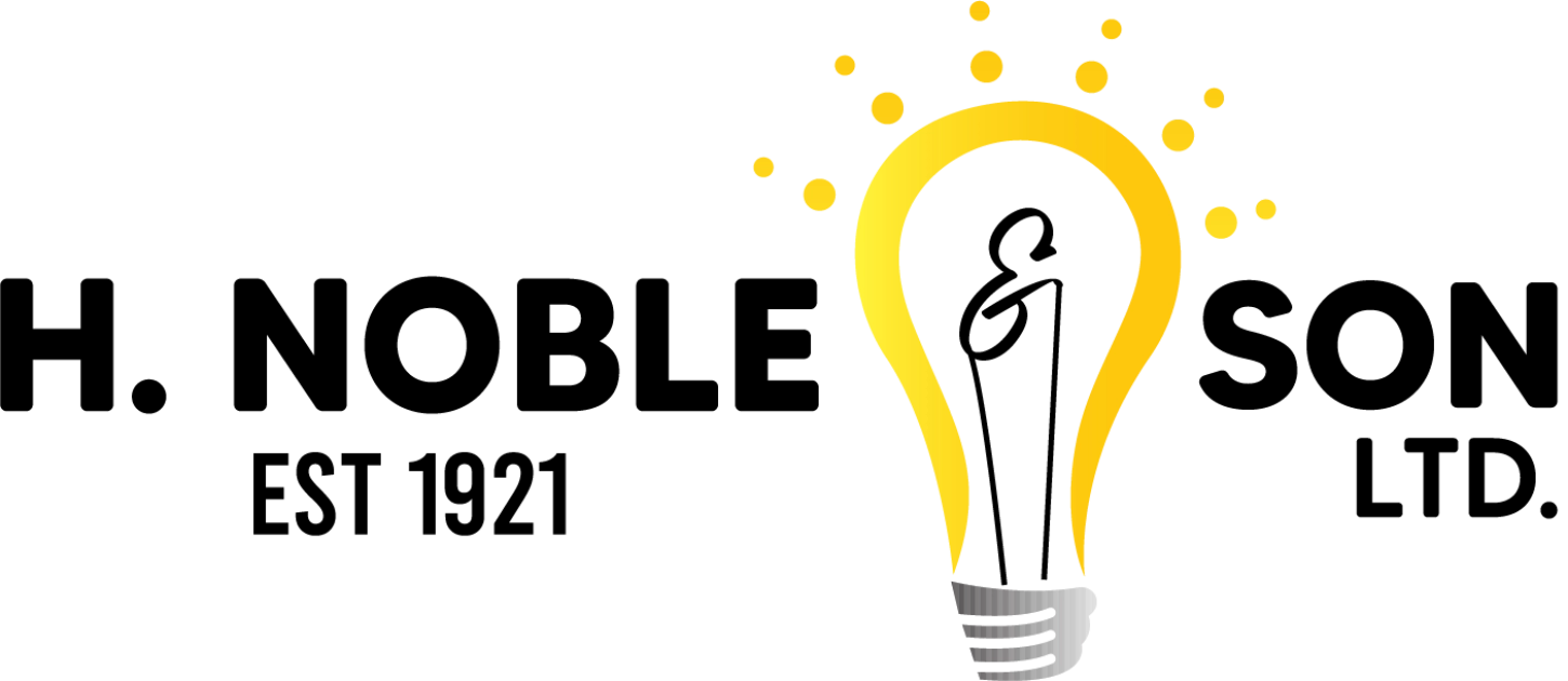Yellow light bulb logo with glowing rays on a black background